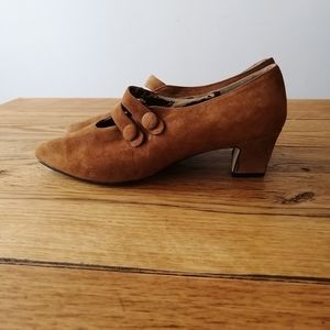 Vintage suede brown heels size 7